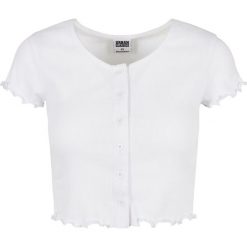 Koszulka damska Urban Classics cropped button up rib. Białe koszulki sportowe damskie Urban Classics, bez wzorów, bez ramiączek. Za 145.00 zł.