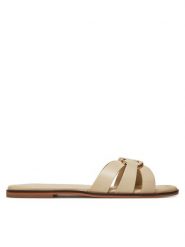 TWINSET Klapki 251TGT090 Beżowy. Brązowe klapki damskie Twinset, bez wzorów, ze skóry, bez obcasa, bez zapięcia. Za 569.99 zł.