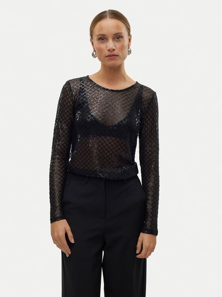 Vero Moda Bluzka Safina 10317016 Czarny Regular Fit. Czarne bluzki damskie Vero Moda, s, bez wzorów, z syntetyku, bez kołnierzyka, bez ramiączek. Za 79.99 zł.