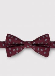 PAKO LORENTE – Bordowa wzorzysta mucha męska. Czerwone krawaty i muchy Pako Lorente, bez wzorów, z poliesteru, eleganckie. Za 69.99 zł.