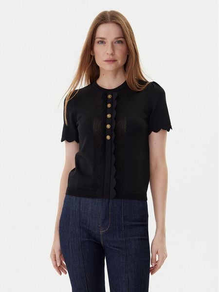 TWINSET Bluzka 252TP3203 Czarny Regular Fit. Czarne bluzki damskie Twinset, m, bez wzorów, z wiskozy, bez kołnierzyka, bez ramiączek. Za 388.99 zł.