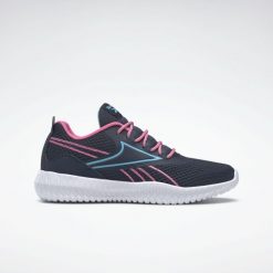 Buty na co dzień do biegania młodzieżowe REEBOK FLEXAGON ENE sportowe. Niebieskia buty sportowe męskie Reebok, bez wzorów, z materiału, bez zapięcia, do biegania. Za 151.00 zł.