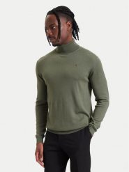 KARL LAGERFELD Golf 655058 564399 Zielony ciemny Regular Fit. Zielone swetry męskie KARL LAGERFELD, m, bez wzorów, z wełny, bez kołnierzyka, bez ramiączek. Za 609.99 zł.