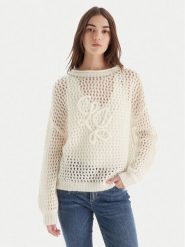 Liu Jo Sweter MF5430 MS039 Écru Relaxed Fit. Swetry nierozpinane damskie Liu Jo, l, bez wzorów, z bawełny, bez kołnierzyka, bez ramiączek. Za 719.99 zł.