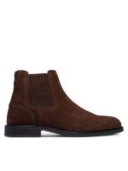 Tommy Hilfiger Sztyblety Corporate Dressy Suede Chelsea FM0FM05953 Brązowy. Brązowe botki męskie Tommy Hilfiger, bez wzorów, ze skóry, bez obcasa, bez zapięcia. Za 649.99 zł.