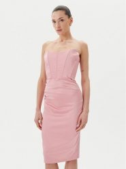Rinascimento Sukienka koktajlowa CFC0123676003 Różowy Regular Fit. Czerwone sukienki damskie Rinascimento, s, bez wzorów, z syntetyku, wizytowe, bez kołnierzyka, bez ramiączek. Za 349.99 zł.