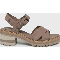Timberland - Sandały. Brązowe sandały damskie Timberland, bez wzorów, z gumy, z okrągłym noskiem, bez obcasa, na obcasie, bez zapięcia. W wyprzedaży za 399.90 zł.