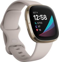 Smartwatch Fitbit Sense Biały (FB512GLWT). Białe zegarki smartwatch FitBit, bez wzorów. Za 930.35 zł.