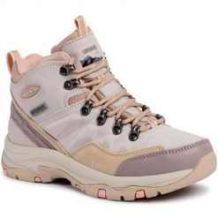 Buty trekkingowe damskie Skechers Trego WP Rocky Mountain. Brązowe obuwie trekkingowe damskie Skechers, z materiału, bez zapięcia. Za 413.99 zł.