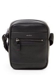 HUGO torba na ramię Mężczyźni czarny, ONE SIZE. Czarne torby na ramię męskie Hugo, ze skóry, na ramię. Za 599.95 zł.
