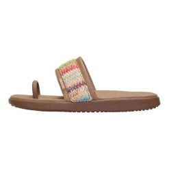 HeyDude Damskie Klapki Maui Breeze Toe Loop. Brązowe klapki damskie Hey dude, bez wzorów, z materiału, bez obcasa, bez zapięcia. Za 199.00 zł.
