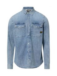 G-Star RAW koszula dżinsowa - Granatowy Mężczyźni Slim Fit Bawełna niebieski, L. Niebieskie koszule męskie G-Star Raw, l, bez wzorów, z bawełny, retro, bez kołnierzyka, bez ramiączek. Za 229.95 zł.