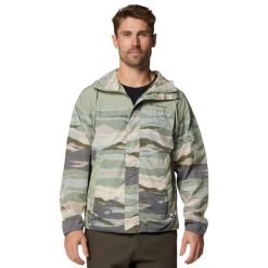 Kurtka sportowa męska Challenger II Novelty Windbreaker Jacket. Zielone kurtki sportowe męskie Columbia, m, bez wzorów, z materiału, z kapturem, trekkingowe. Za 279.99 zł.
