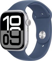 Smartwatch Apple Watch 10 GPS + Cellular 46mm Silver Alu M/L Niebieski (MWY13ET/A). Niebieskie zegarki smartwatch Apple, bez wzorów. Za 2,499.00 zł.