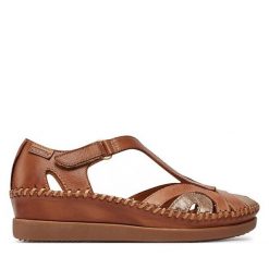 Sandały Pikolinos. Brązowe sandały damskie Pikolinos, bez wzorów, bez obcasa, na płaskiej podeszwie, bez zapięcia. Za 289.99 zł.