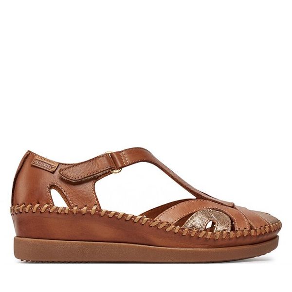 Sandały Pikolinos. Brązowe sandały damskie Pikolinos, bez wzorów, bez obcasa, na płaskiej podeszwie, bez zapięcia. Za 289.99 zł.