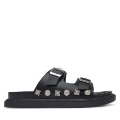 Klapki Just Cavalli. Czarne klapki męskie Just Cavalli, bez wzorów, bez zapięcia. Za 829.99 zł.