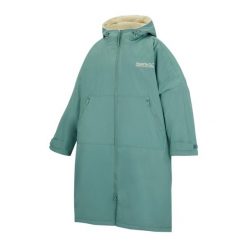 Wodoodporny szlafrok do przewijania dla dorosłych unisex. Zielone szlafroki damskie Regatta, l, bez wzorów, z materiału, bez ramiączek, z kapturem. Za 329.99 zł.