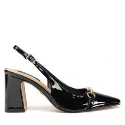 Czółenka Nine West. Czarne czółenka damskie Nine West, bez wzorów, bez obcasa, bez zapięcia. Za 249.99 zł.
