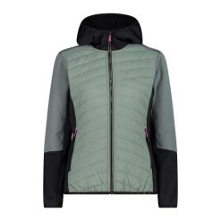 Kurtka damska turystyczna CMP 34E2246. Zielone kurtki sportowe damskie CMP, m, bez wzorów, bez ramiączek, bez kaptura, trekkingowe. Za 319.99 zł.