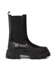 DKNY Sztyblety Jonie K3366233 Czarny. Czarne botki damskie DKNY, bez wzorów, ze skóry, bez obcasa, na płaskiej podeszwie, bez zapięcia. Za 1,389.00 zł.