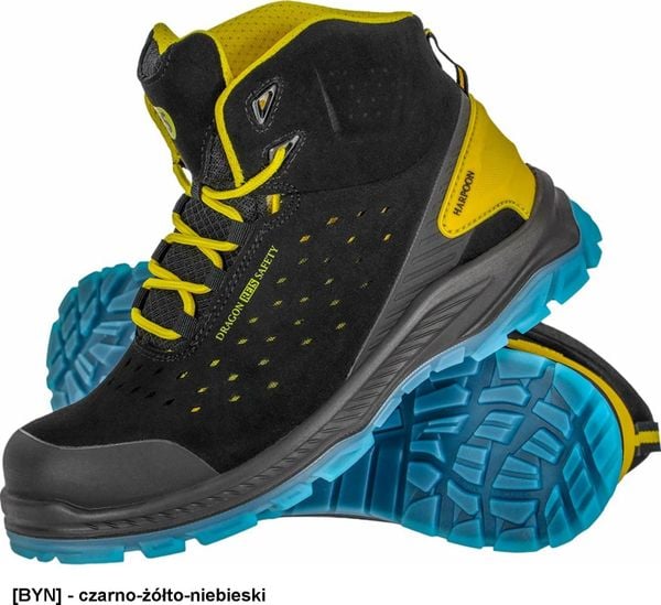 Buty trekkingowe męskie Reis BCHARPOON-T S1PS SR FO - Trzewiki męskie ze skóry zamszowej HARPOON kompozytowy podnosek podeszwa antypoślizgowa, olejood. Trekkingi męskie Reis, ze skóry, bez zapięcia. Za 168.46 zł.