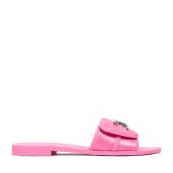 Klapki Juicy Couture. Czerwone klapki damskie Juicy Couture, bez wzorów, bez obcasa, bez zapięcia. Za 119.99 zł.