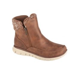 Buty zimowe damskie, Synergy - Lovely Collab. Brązowe obuwie sportowe damskie Skechers, na zimę, bez wzorów, bez zapięcia. Za 289.99 zł.