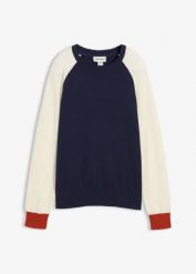 Sweter z cienkiej dzianiny z domieszką bawełny i raglanowymi rękawami. Brązowe swetry nierozpinane damskie bonprix, bez wzorów, z bawełny, bez kołnierzyka, bez ramiączek. Za 94.99 zł.