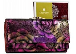 Portfel skórzany Peterson PTN 421028-MD fioletowy. Fioletowe portfele damskie Peterson, ze skóry. Za 137.99 zł.