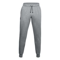 Męskie Spodnie Dresowe Rival Fleece. Szare spodnie sportowe męskie Under Armour, m, bez wzorów, z dresówki, trekkingowe. Za 236.99 zł.