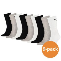 Skarpety sportowe Puma Czarne / Szare / Białe 9 par. Szare skarpetki damskie Puma, bez wzorów, z bawełny. Za 173.99 zł.