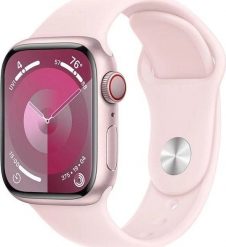 Smartwatch Apple Watch 9 GPS + Cellular 41mm Pink Alu Sport S/M Różowy (MRHY3QP/A). Czerwone zegarki smartwatch Apple, bez wzorów. Za 2,502.37 zł.