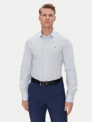 Tommy Hilfiger Koszula MW0MW38961 Błękitny Slim Fit. Niebieskie koszule męskie Tommy Hilfiger, m, bez wzorów, z bawełny, bez kołnierzyka, bez ramiączek. Za 229.99 zł.