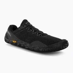 Buty do biegania męskie Merrell Vapor Glove 6. Czarne buty sportowe męskie Merrell, bez wzorów, z syntetyku, bez zapięcia, do biegania. Za 369.99 zł.