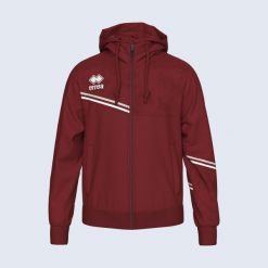 Kurtka z kapturem Errea Eber. Czerwone kurtki sportowe męskie ERREA, m, z aplikacjami, z materiału, z kapturem, na fitness i siłownię. Za 291.00 zł.