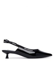 KARL LAGERFELD Czółenka Pasha KL30109R Czarny. Czarne czółenka damskie KARL LAGERFELD, bez wzorów, ze skóry, bez obcasa, bez zapięcia. Za 834.99 zł.