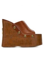 Naked Wolfe Klapki TULIP 00131 Brązowy. Brązowe klapki damskie Naked Wolfe, bez wzorów, ze skóry, bez obcasa, bez zapięcia. Za 829.99 zł.