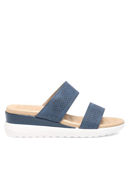 Clara Barson Klapki WYL05010-12 Granatowy. Niebieskie klapki damskie Clara Barson, bez wzorów, z syntetyku, bez obcasa, bez zapięcia. Za 44.99 zł.