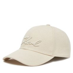 Czapka z daszkiem KARL LAGERFELD. Czapki damskie KARL LAGERFELD, bez wzorów. Za 169.99 zł.