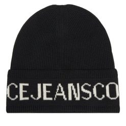 Czapka Versace Jeans Couture. Czarne czapki męskie Versace Jeans Couture, na zimę, bez wzorów, z jeansu. Za 379.99 zł.