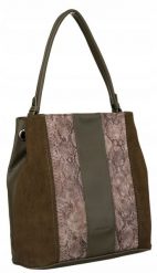 Shopperka khaki David Jones 6885-4. Brązowe shopperki damskie David Jones, bez wzorów, ze skóry ekologicznej, bez dodatków. Za 149.99 zł.
