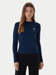 Guess Bluzka V6RI00 KD741 Granatowy Slim Fit. Niebieskie bluzki damskie Guess, s, z aplikacjami, z bawełny, bez kołnierzyka, bez ramiączek. Za 199.99 zł.