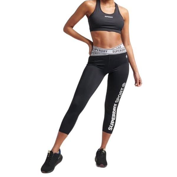 Biustonosz sportowy damski Superdry Core Mid Impact. Czarne bielizna sportowa damska Superdry, l, bez wzorów, z elastanu. W wyprzedaży za 117.70 zł.