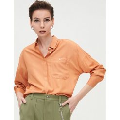 Koszula oversize - Pomarańczowy. Brązowe koszule damskie Cropp, l, bez wzorów, bez kołnierzyka, bez ramiączek. Za 79.99 zł.