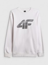 4F Bluza dresowa nierozpinana bez kaptura męska - biała M. Białe bluzy sportowe męskie 4F, m, bez wzorów, z dresówki, bez kaptura. Za 159.99 zł.