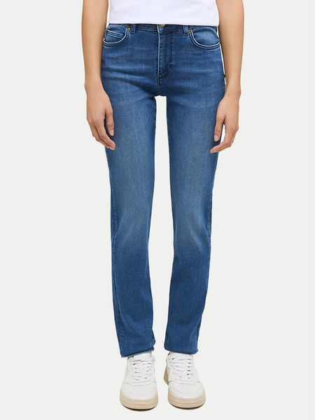 Mustang Jeansy Crosby 1013592 Granatowy Slim Fit. Niebieskie jeansy damskie Mustang, bez wzorów, z bawełny. Za 289.99 zł.