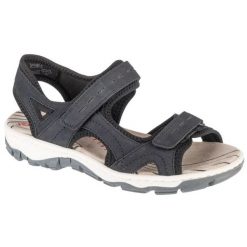 Sandały Rieker Sandals 68866-14 niebieskie. Niebieskie sandały damskie bez wzorów, z gumy, z otwartym noskiem, bez obcasa, bez zapięcia. W wyprzedaży za 364.39 zł.