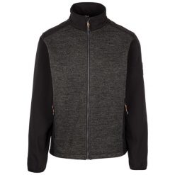 Dlx Mariano - męska kurtka softshell czarna. Czarne kurtki sportowe męskie DLX, l, z aplikacjami, z dzianiny, bez kaptura, trekkingowe. Za 317.15 zł.