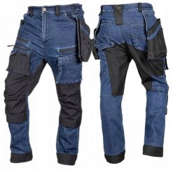 Neo Spodnie robocze Denim Wzmocnienia Cordura, Granatowe, Roz. S (81-361-1-S). Czerwone spodnie sportowe męskie NEO, m, bez wzorów, z denimu. Za 165.10 zł.